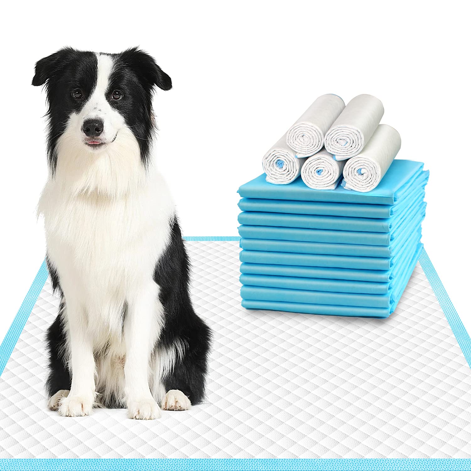 Qpets Pack of 50 Pee Pads for Dogs, Bamboo Charcoal Deodorization Training Pads for Dogs, Strong Water Absorption Dog Pee Pads, Soft and Light Puppy Dog Training Pad(45 * 60CM) Qpets Pack of 50 Pee Pads for Dogs, Bamboo Charcoal Deodorization Training Pads for Dogs, Strong Water Absorption Dog Pee Pads, Soft and Light Puppy Dog Training Pad(45 * 60CM)